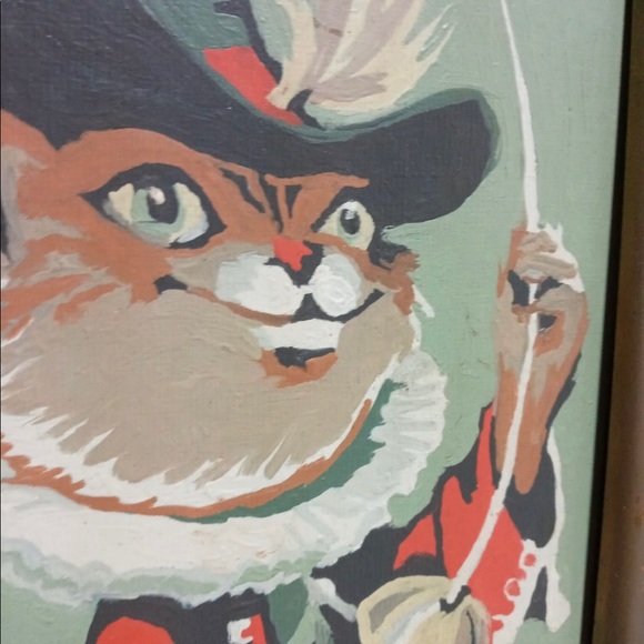Vintage Puss In Boots Cat Paint-By-Numbers painting - Picture 3 of 4